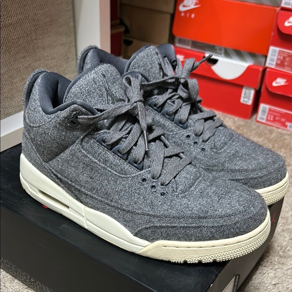 Jordan 3’s “Wool”  Men's Gray Sneakers